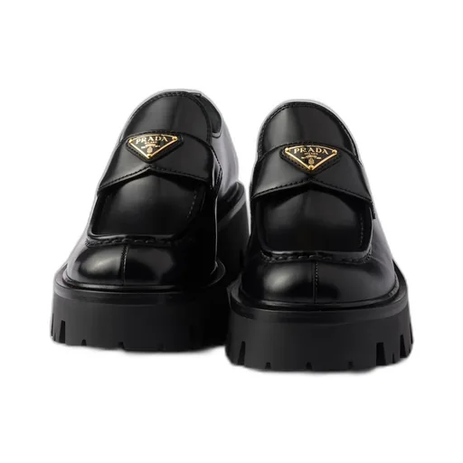 Triangle-Logo Slip-On Moccasins