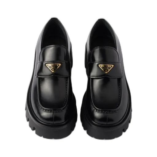 Triangle-Logo Slip-On Moccasins
