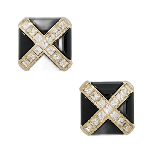 Embellished Cross Square Earrings