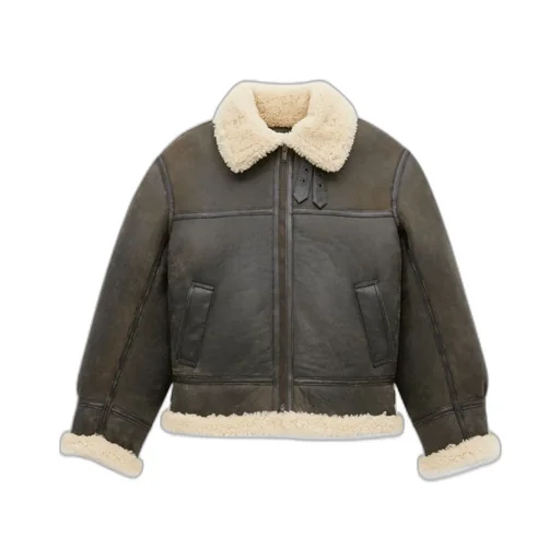 Zip-Up Drop Shoulder Aviator Jacket