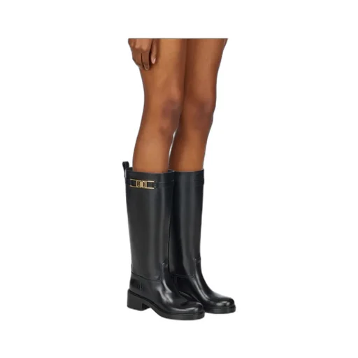 Gancini Round-Toe Knee Boots