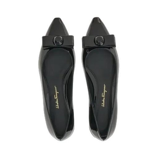 Vara Bow Leather Ballerina Shoes