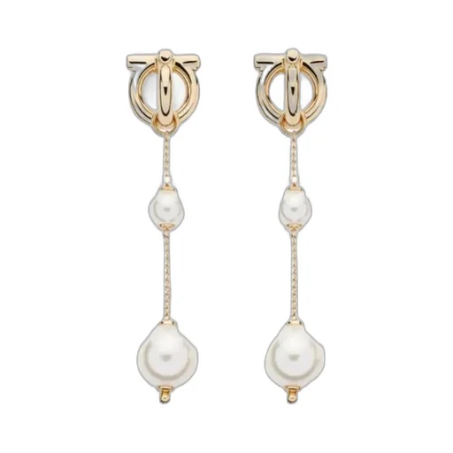 Gancini Pearl Pendant Earrings