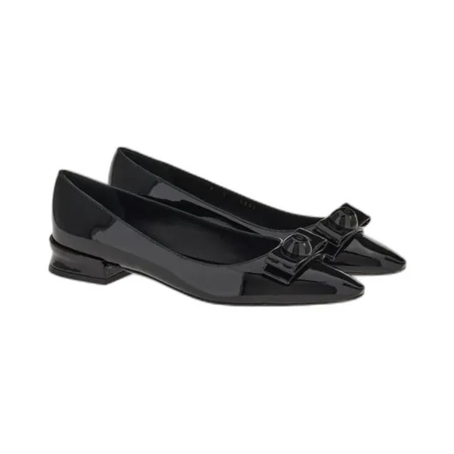 Vara Bow Leather Ballerina Shoes