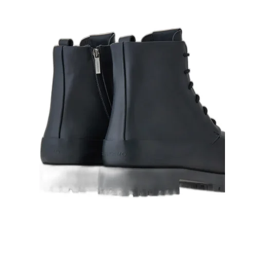Round-Toe Tank-Sole Ankle Boots