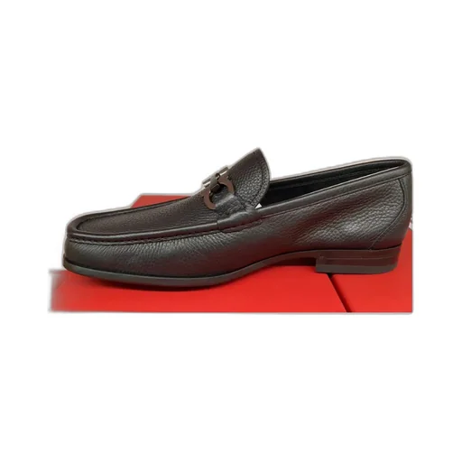 Gancini Plaque Moccasin Loafers