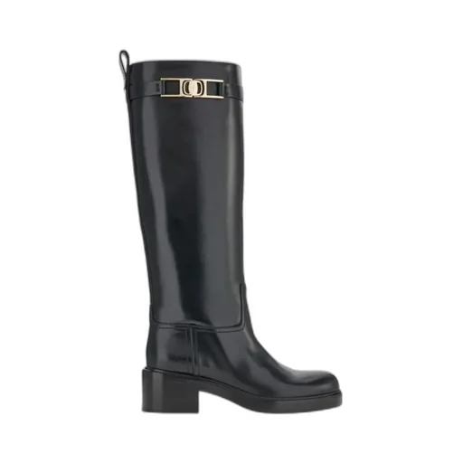 Gancini Round-Toe Knee Boots