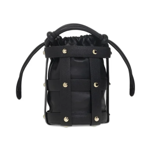 Embossed Logo One-Shoulder Bucket Bag