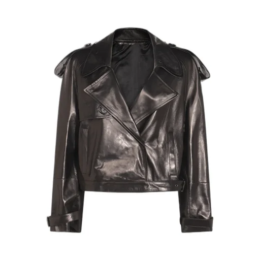 V-Neck Leather Jacket