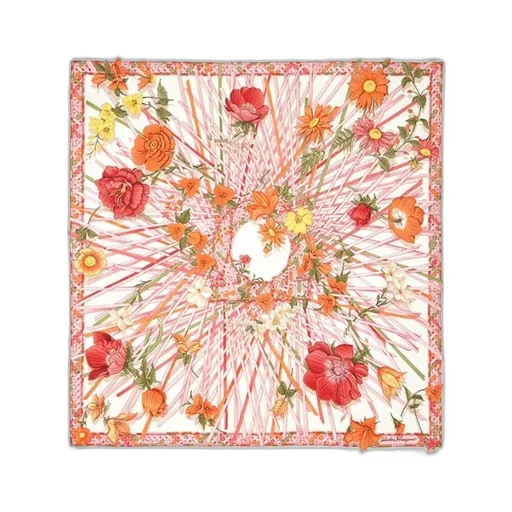 Floral-Printed Finished Edge Scarf