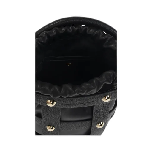 Embossed Logo One-Shoulder Bucket Bag