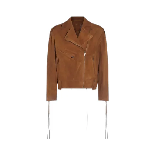 Zip Detailed Leather Jacket