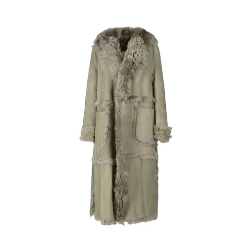 Fur Trim Leather Coat