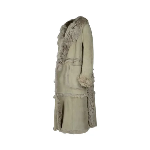 Fur Trim Leather Coat