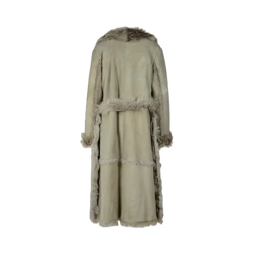 Fur Trim Leather Coat