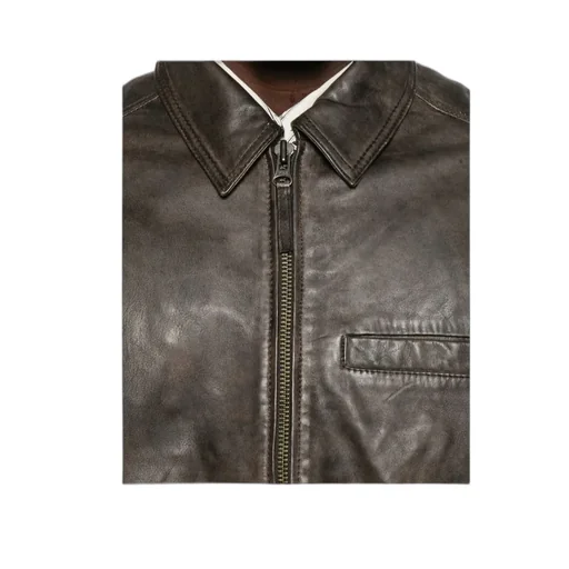 Zippered Leather Jacket