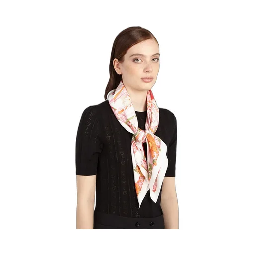 Floral-Printed Finished Edge Scarf