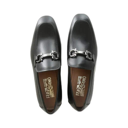Gancini-Trim Leather Moccasins