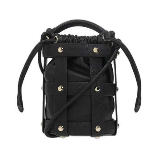 Embossed Logo One-Shoulder Bucket Bag