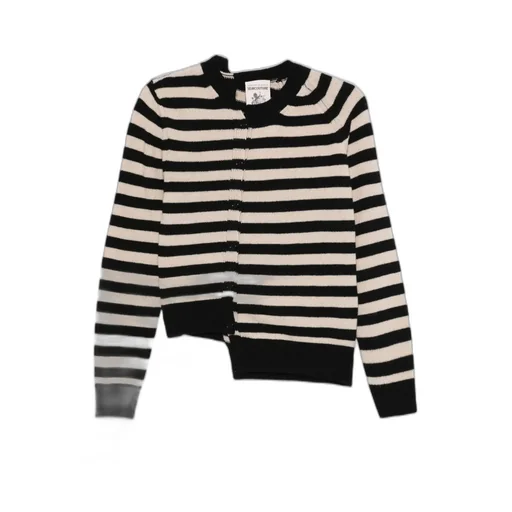 Striped Asymmetric Cardigan