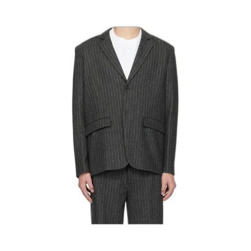 Single-Breasted Pinstripe-Pattern Blazer