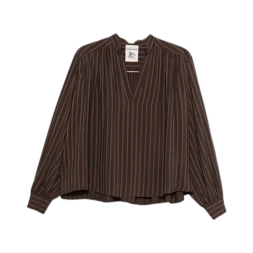 V-Neck Striped Blouse