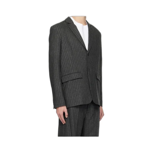Single-Breasted Pinstripe-Pattern Blazer
