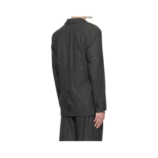 Single-Breasted Pinstripe-Pattern Blazer
