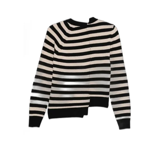 Striped Asymmetric Cardigan