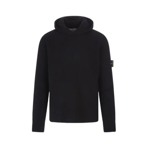 Logo-Patch Knitted Hoodie