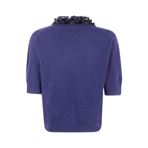 Rhinestone Collar Knitwear