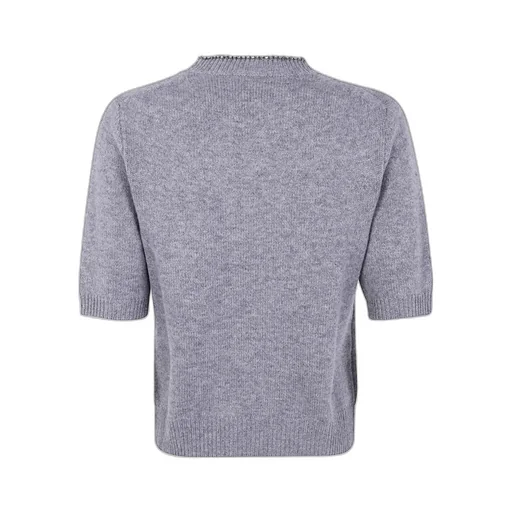 Crystal-Embellished Short-Sleeve Sweater