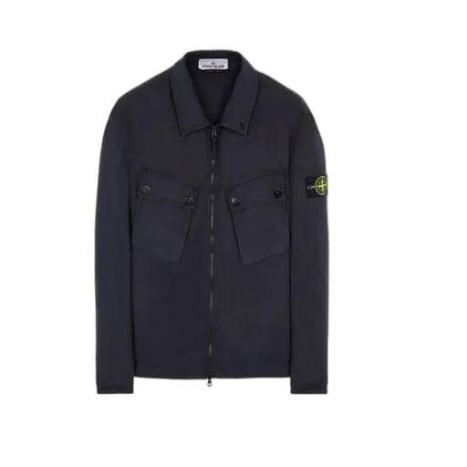 Compass-Patch Zip-Up Shirt