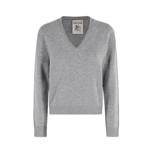 V-Neck Ribbed Sweater