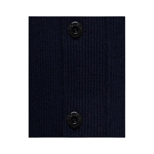Compass-Patch Buttoned Knitted Cardigan