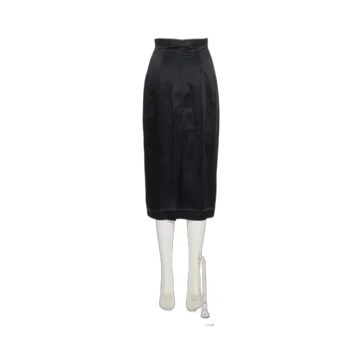 Satin Midi Skirt With Bow Detail