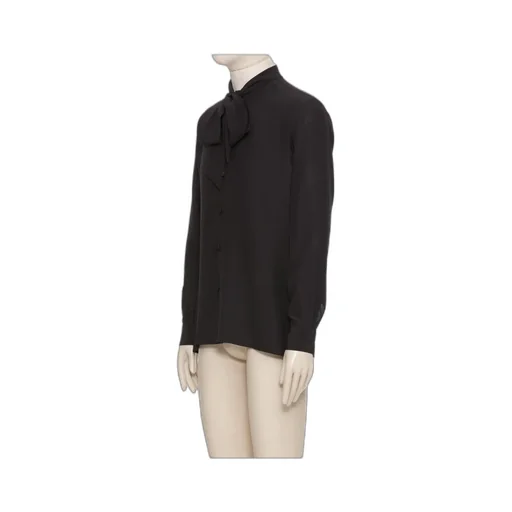 Scarf Collar Button-Up Shirt