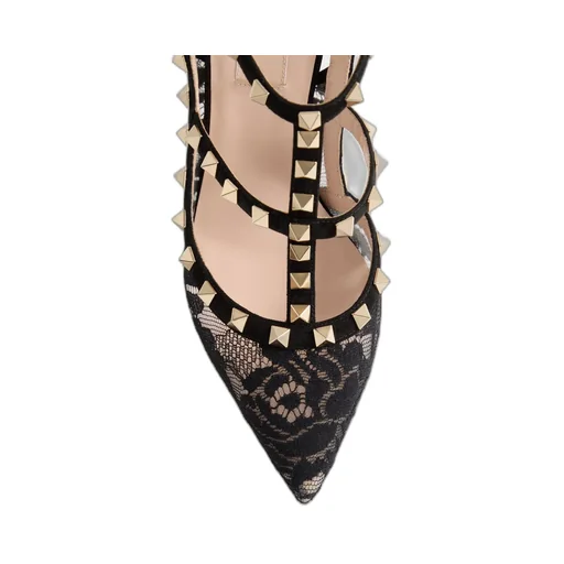 Garavani Rockstud Pointed Toe Lace Pumps