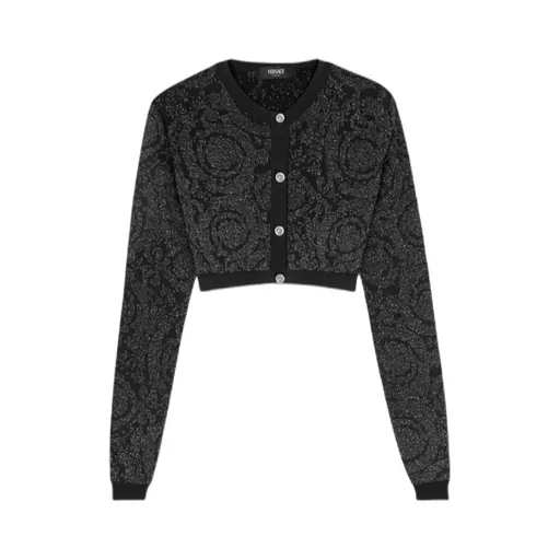 Barocco Button-Up Cropped Cardigan