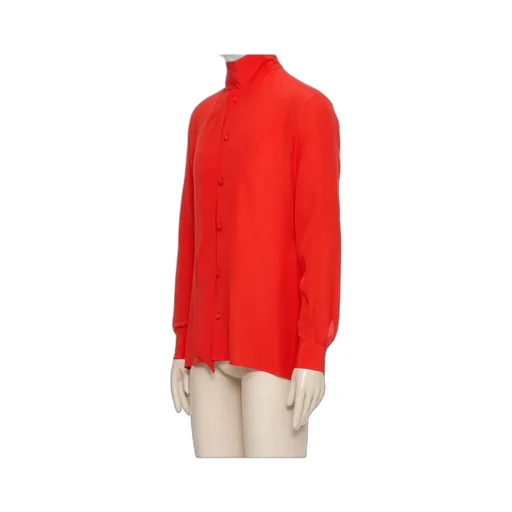 Scarf Collar Button-Up Shirt