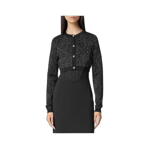 Barocco Button-Up Cropped Cardigan