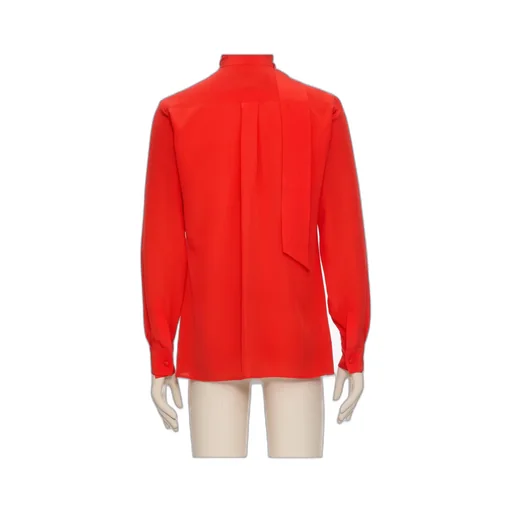 Scarf Collar Button-Up Shirt