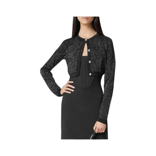 Barocco Button-Up Cropped Cardigan