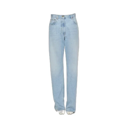 Logo Patch Straight Leg Jeans