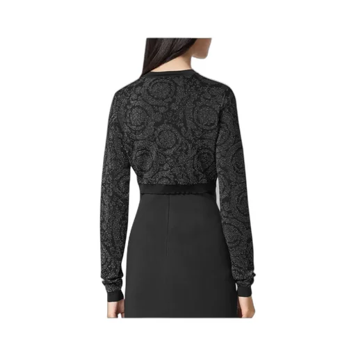 Barocco Button-Up Cropped Cardigan