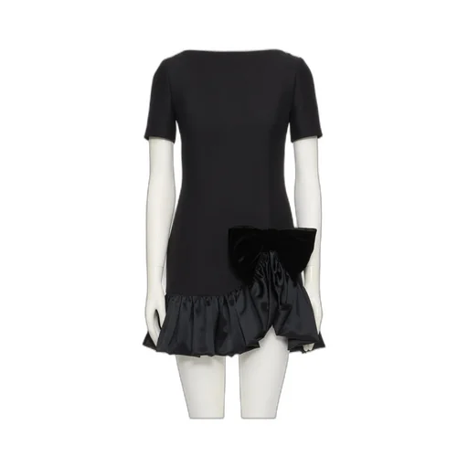 Bow Detailed Short-Sleeved Dress