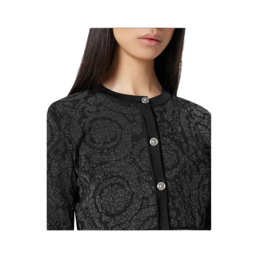 Barocco Button-Up Cropped Cardigan
