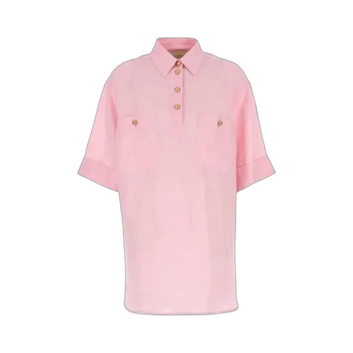 Short-Sleeves Linen Blouse
