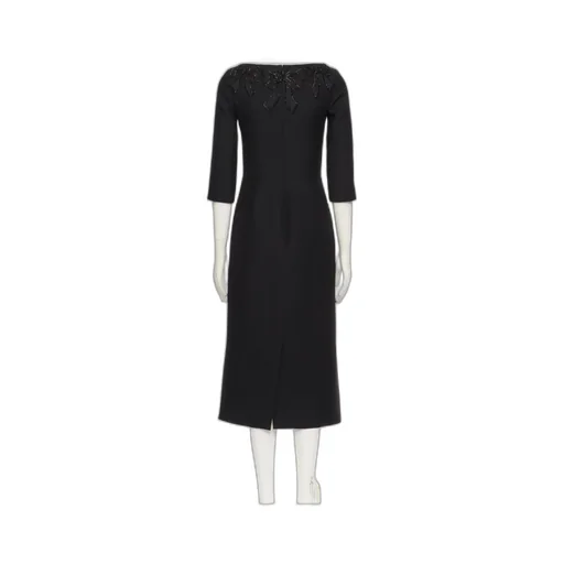 Bow Detailed Boat Neck Dress