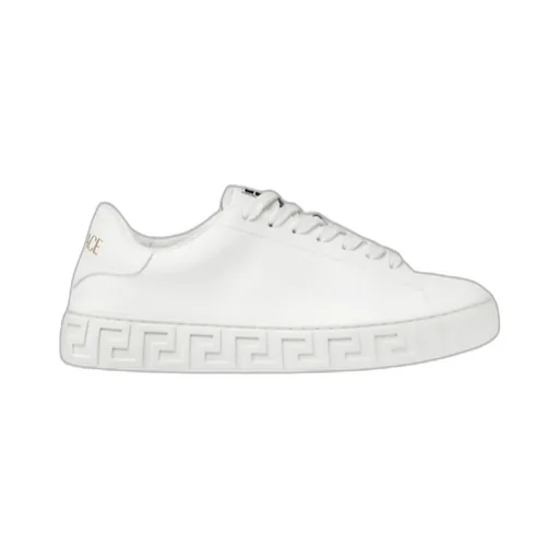 Greca-Embossed Lace-Up Sneakers